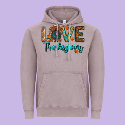 Love Thanksgiving Turkey Vintage Hoodie Designed By Ranaportraitstore