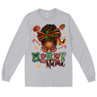 Moon Dust merry mama afro messy bun Long Sleeve Tee - texasbilliewilder