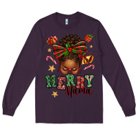 Plum merry mama afro messy bun Long Sleeve Tee - texasbilliewilder