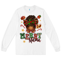 White merry mama afro messy bun Long Sleeve Tee - texasbilliewilder