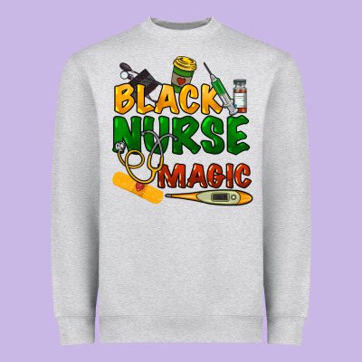 Black Nurse Magic Heavyweight Sweatshirt Designed By Howdyjamesfarm
