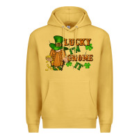 Antique Gold lucky i'm gnome it St. Patricks Day Premium Hoodie - FaDigitalArtStudio