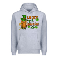 Heather Grey lucky i'm gnome it St. Patricks Day Premium Hoodie - FaDigitalArtStudio