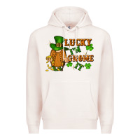 Pale Pink lucky i'm gnome it St. Patricks Day Premium Hoodie - FaDigitalArtStudio