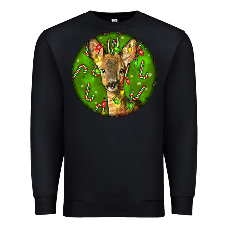 Red Brocket Deer Christmas Premium Sweatshirt by LillyAllenDesigns | Teevron