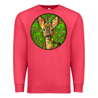 Cardinal red brocket deer christmas Premium Sweatshirt - LillyAllenDesigns