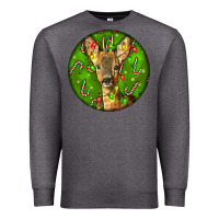 Charcoal Heather red brocket deer christmas Premium Sweatshirt - LillyAllenDesigns