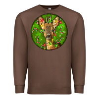 Chestnut red brocket deer christmas Premium Sweatshirt - LillyAllenDesigns