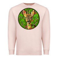 Pale Pink red brocket deer christmas Premium Sweatshirt - LillyAllenDesigns