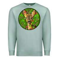 Seafoam red brocket deer christmas Premium Sweatshirt - LillyAllenDesigns