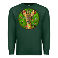 Sports Green red brocket deer christmas Premium Sweatshirt - LillyAllenDesigns