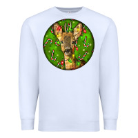 White red brocket deer christmas Premium Sweatshirt - LillyAllenDesigns