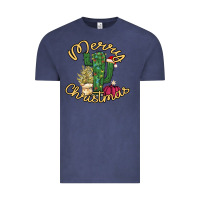 Vintage Denim Merry Christmas Cactus Vintage Tee - Bettercallsaul
