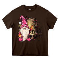 Chocolate Brown peace gnomie Heavy Core Tee - MaliasSmallBusiness
