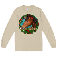 Mushroom Western Horse Christmas Long Sleeve Tee - RanaPortraitStore