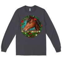 Smoke Western Horse Christmas Long Sleeve Tee - RanaPortraitStore