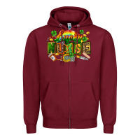 Burgundy lucky nurse  St. Patricks Day Zipper Hoodie - FaDigitalArtStudio