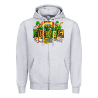 Heather Grey lucky nurse  St. Patricks Day Zipper Hoodie - FaDigitalArtStudio