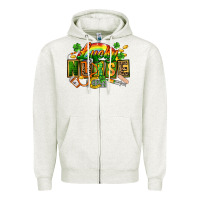 Oatmeal Heather lucky nurse  St. Patricks Day Zipper Hoodie - FaDigitalArtStudio
