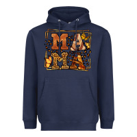 Navy Melanin leopard frame mama Mother's Day Heavyweight Hoodie - LillyAllenDesigns