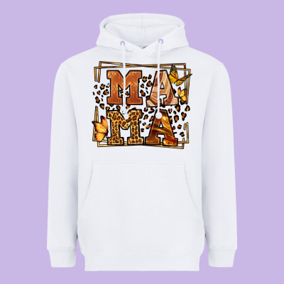 Melanin Leopard Frame Mama Mother's Day Heavyweight Hoodie Designed By Lillyallendesigns
