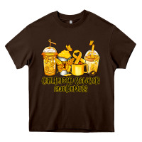 Chocolate Brown Childhood Cancer Awareness coffee cups Heavy Core Tee - NancyCooperArtShop
