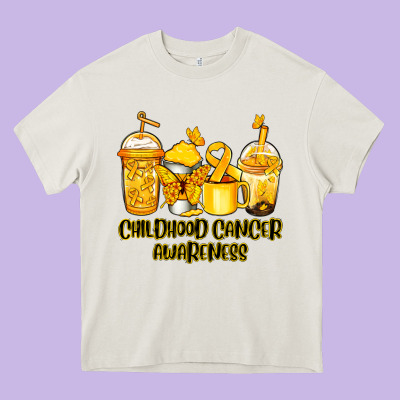 Childhood Cancer Awareness Coffee Cups Heavy Core Tee Designed By Nancycooperartshop