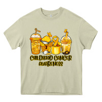 Mossy Childhood Cancer Awareness coffee cups Heavy Core Tee - NancyCooperArtShop