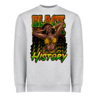 Heather Grey Black history afro woman Heavyweight Sweatshirt - HowdyJamesFarm