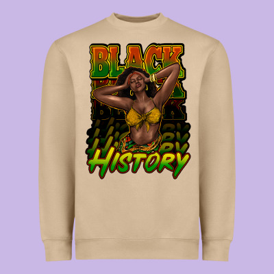 Black History Afro Woman Heavyweight Sweatshirt Designed By Howdyjamesfarm