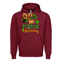 Burgundy Just call me pinch charming St. Patricks Day Zipper Hoodie - FaDigitalArtStudio