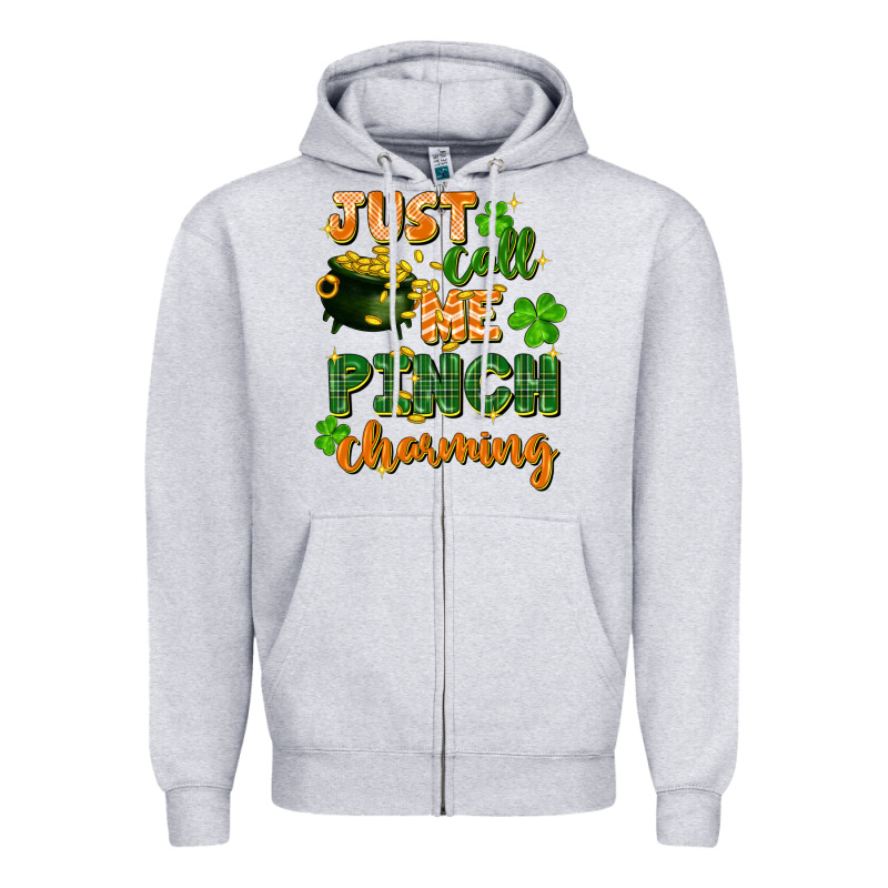 Just Call Me Pinch Charming St. Patricks Day Zipper Hoodie by FaDigitalArtStudio | Teevron