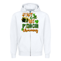 White Just call me pinch charming St. Patricks Day Zipper Hoodie - FaDigitalArtStudio
