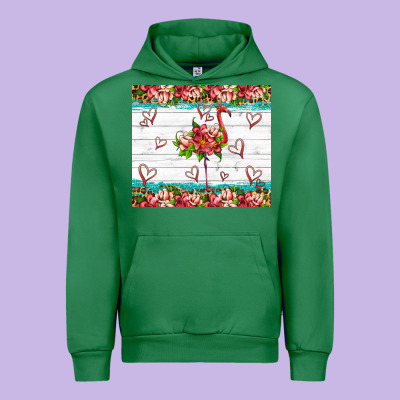 Flamingo With Tropical Flowers Urban Hoodie Designed By Artiststas