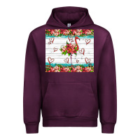 Mauve Wine flamingo with tropical flowers Urban Hoodie - Artiststas