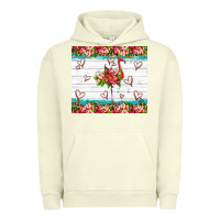 Pigment Pistachio flamingo with tropical flowers Urban Hoodie - Artiststas