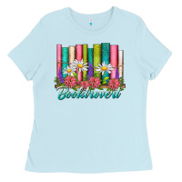 Baby Blue booktrovert Ladies Tee - NancyCooperArtShop