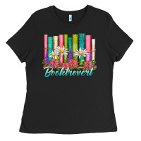 Black booktrovert Ladies Tee - NancyCooperArtShop