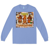 Colony Blue Happy Thanksgiving gnomes Long Sleeve Tee - NancyCooperArtShop