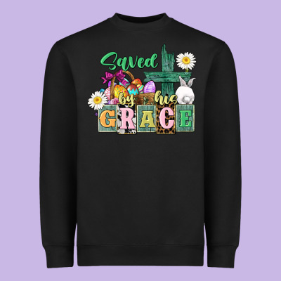Saved By His Grace Easter Heavyweight Sweatshirt Designed By Cowgirlartshop