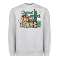 Heather Grey Saved by his grace Easter Heavyweight Sweatshirt - CowGirlArtShop