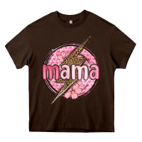 Chocolate Brown mama lightning bolt valentine s day Heavy Core Tee - MaliasSmallBusiness