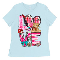 Baby Blue love valentines day Ladies Tee - NancyCooperArtShop