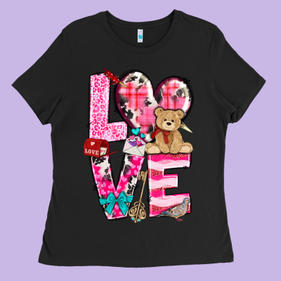 Love Valentines Day Ladies Tee Designed By Nancycooperartshop