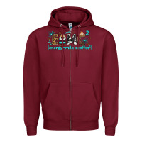 Burgundy e=mc2 energy milk coffee bbs Zipper Hoodie - BundleAndBundleShop