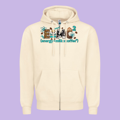 E=mc2 Energy Milk Coffee Bbs Zipper Hoodie Designed By Bundleandbundleshop