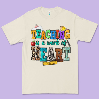 Teaching Is A Work Of Heart Premium Tee Designed By Nancycooperartshop