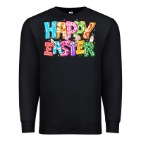 Black Happy Easter Premium Sweatshirt - CowhideDigitalArt