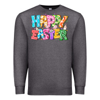 Charcoal Heather Happy Easter Premium Sweatshirt - CowhideDigitalArt
