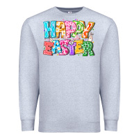 Heather Grey Happy Easter Premium Sweatshirt - CowhideDigitalArt